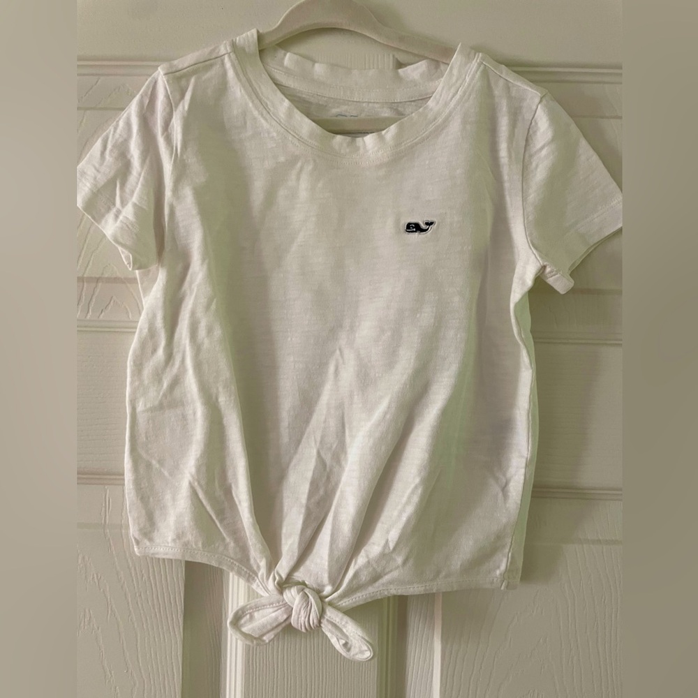 Vineyard Vines White Kids Tshirt with Front Tie